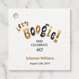 Etiquetas Para Recuerdos Gold Sparkle Let's Boogie 60th Birthday