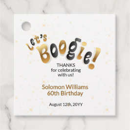 Etiquetas Para Recuerdos Gold Sparkle Let's Boogie 60th Birthday
