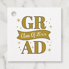 Etiquetas Para Recuerdos Gold & White Graduation Party