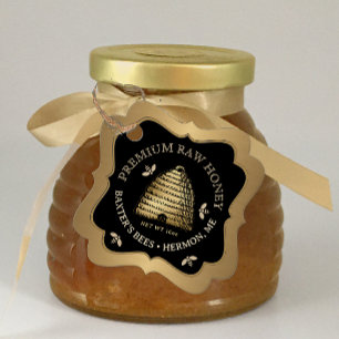 Etiquetas Para Recuerdos Golden Skep Honey Tag Elaborar Gradiente de Oro