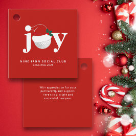 Etiquetas Para Recuerdos Golf Christmas Party Gift Tag Joy Modern Red