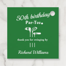 Etiquetas Para Recuerdos Golf Clubs Par Tee Green White Men's 50th Birthday