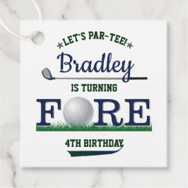 Etiquetas Para Recuerdos Golf PAR-TEE 4º cumpleaños
