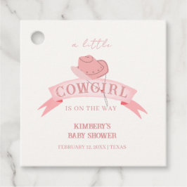 Etiquetas Para Recuerdos Gorra de lechuza rosa occidental Baby Shower