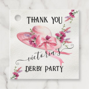 Etiquetas Para Recuerdos Gorra floral rosa Derby Bridal Shower