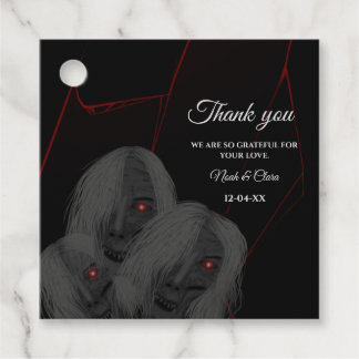 Etiquetas Para Recuerdos Gothic Black White Ghosts - Dark Moody Halloween 