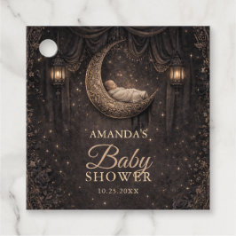 Etiquetas Para Recuerdos Gothic Crescent Moon Stars Baby Shower