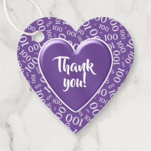 Etiquetas Para Recuerdos Gracias 100.º patrón de número aleatorio morado/bl