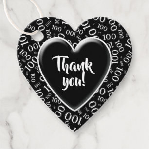Etiquetas Para Recuerdos Gracias 100.º Patrón de números aleatorios negro/b