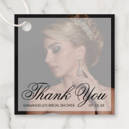 Etiquetas Para Recuerdos Gracias a la moderna ducha de novia con foto negra