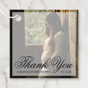 Etiquetas Para Recuerdos Gracias a la moderna foto género Baby Shower neutr