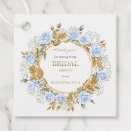 Etiquetas Para Recuerdos Gracias a los Rosas azul turbio y elegante Respira