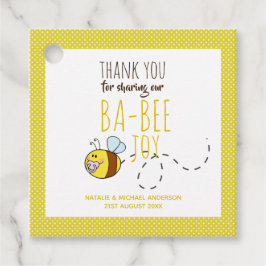 Etiquetas Para Recuerdos Gracias BA-BEE Baby Shower Yellow Polkadot