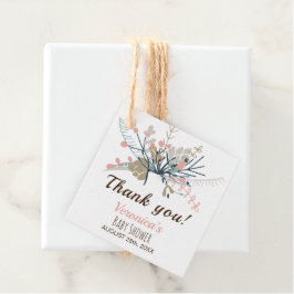 Etiquetas Para Recuerdos Gracias Baby Shower Botánico Peach Pastel