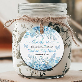 Etiquetas Para Recuerdos Gracias, Blue Floral Baby Shower
