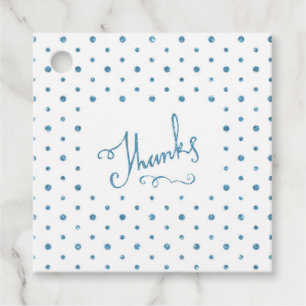 Etiquetas Para Recuerdos Gracias Blue Sparkle Serif Text Gracias Cuadrado