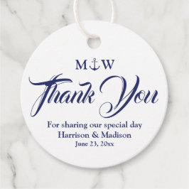 Etiquetas Para Recuerdos Gracias boda de ancla náutica azul marino