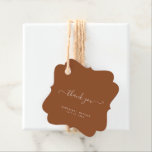 Etiquetas Para Recuerdos Gracias Boda de caligrafía Script Terracotta<br><div class="desc">Sencillo y elegante Gracias caligrafía Script Terracotta Wedding Favor Tags</div>