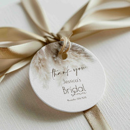 Etiquetas Para Recuerdos Gracias Boho Fluffy Pampas Grass Bridal Shower
