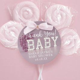 Etiquetas Para Recuerdos Gracias Chica Rosado Baby Shower Favor Tags