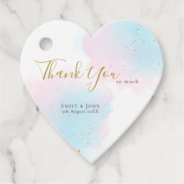 Etiquetas Para Recuerdos Gracias Colores de agua Pastel/Nombres/Corazón Bod