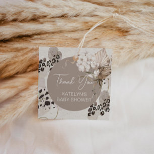 Etiquetas Para Recuerdos Gracias de estampado de leopardo