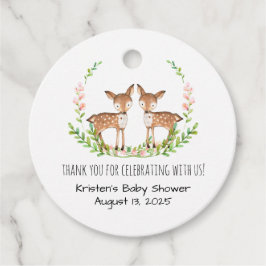 Etiquetas Para Recuerdos Gracias Deer Floral Rosa