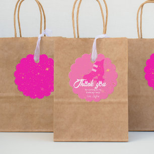 Etiquetas Para Recuerdos Gracias Doll Pink Birthday Party, Rollerblade
