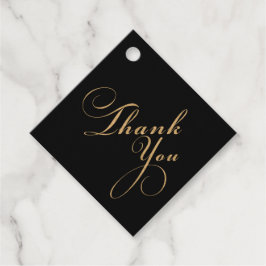 Etiquetas Para Recuerdos Gracias Elegante Boda de Oro Negro