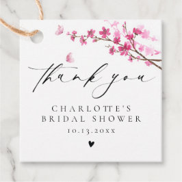 Etiquetas Para Recuerdos Gracias Flor de Cerezo Mariposa Rosa