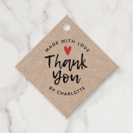 Etiquetas Para Recuerdos Gracias Hecho A Mano Con Amor Rustic Kraft