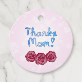 Etiquetas Para Recuerdos Gracias mamá con flores de clavel por el Día de la