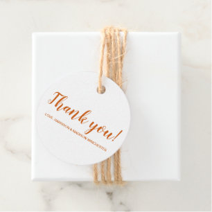 Etiquetas Para Recuerdos Gracias naranja personalizado de especias guión de