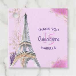 Etiquetas Para Recuerdos Gracias Paris Eiffel Tower Pink Quinceanera