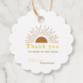Etiquetas Para Recuerdos Gracias personalizado a Baby Shower retro sun