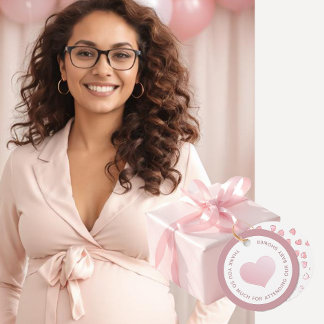 ETIQUETAS PARA RECUERDOS GRACIAS POR ASISTIR A NUESTRO BABY SHOWER PINK HEA