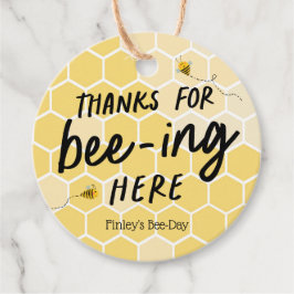 Etiquetas Para Recuerdos Gracias por Bee-ing aquí Favor Tags