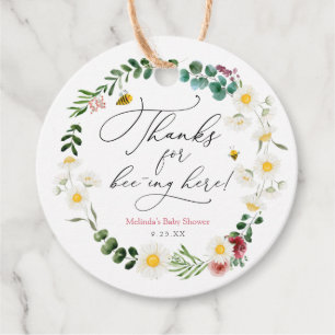 Etiquetas Para Recuerdos Gracias por Bee-ing Here Floral Shower