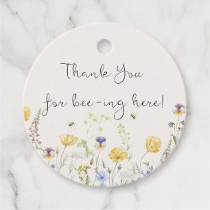 Etiquetas Para Recuerdos Gracias por Bee-ing Here Gift/Favor Tags