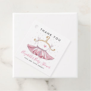 Etiquetas Para Recuerdos Gracias por el Chica Rosado Tutu Ballerina Baby Sh