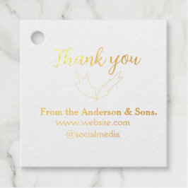 Etiquetas Para Recuerdos Gracias por el nombre de la compañía de la hoja de