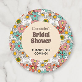 Etiquetas Para Recuerdos Gracias por la Boda Retro Hippie Groovy Floral