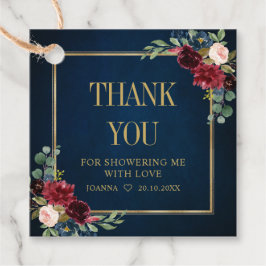 Etiquetas Para Recuerdos Gracias por la ducha de novia Rubor de la Marina B