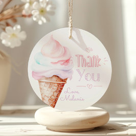 Etiquetas Para Recuerdos Gracias por la fiesta de cumpleaños de helado
