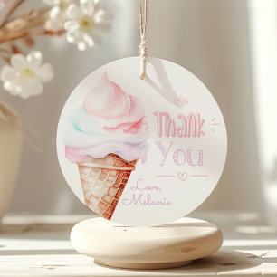 Etiquetas Para Recuerdos Gracias por la fiesta de cumpleaños de helado