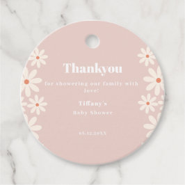 Etiquetas Para Recuerdos Gracias por la florida Baby Shower de Pink Daisy