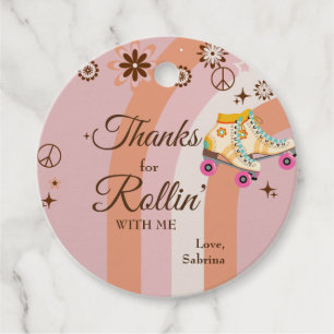 Etiquetas Para Recuerdos Gracias por Rollin' With Me Roller Skate Birthday