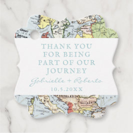 Etiquetas Para Recuerdos Gracias por ser parte del mapa vintage de Journey