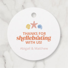 Etiquetas Para Recuerdos Gracias por Shellabrating Pastel Seashell