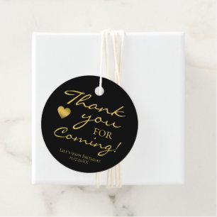 Etiquetas Para Recuerdos Gracias Por Venir Elegant Gold Script Cumpleaños